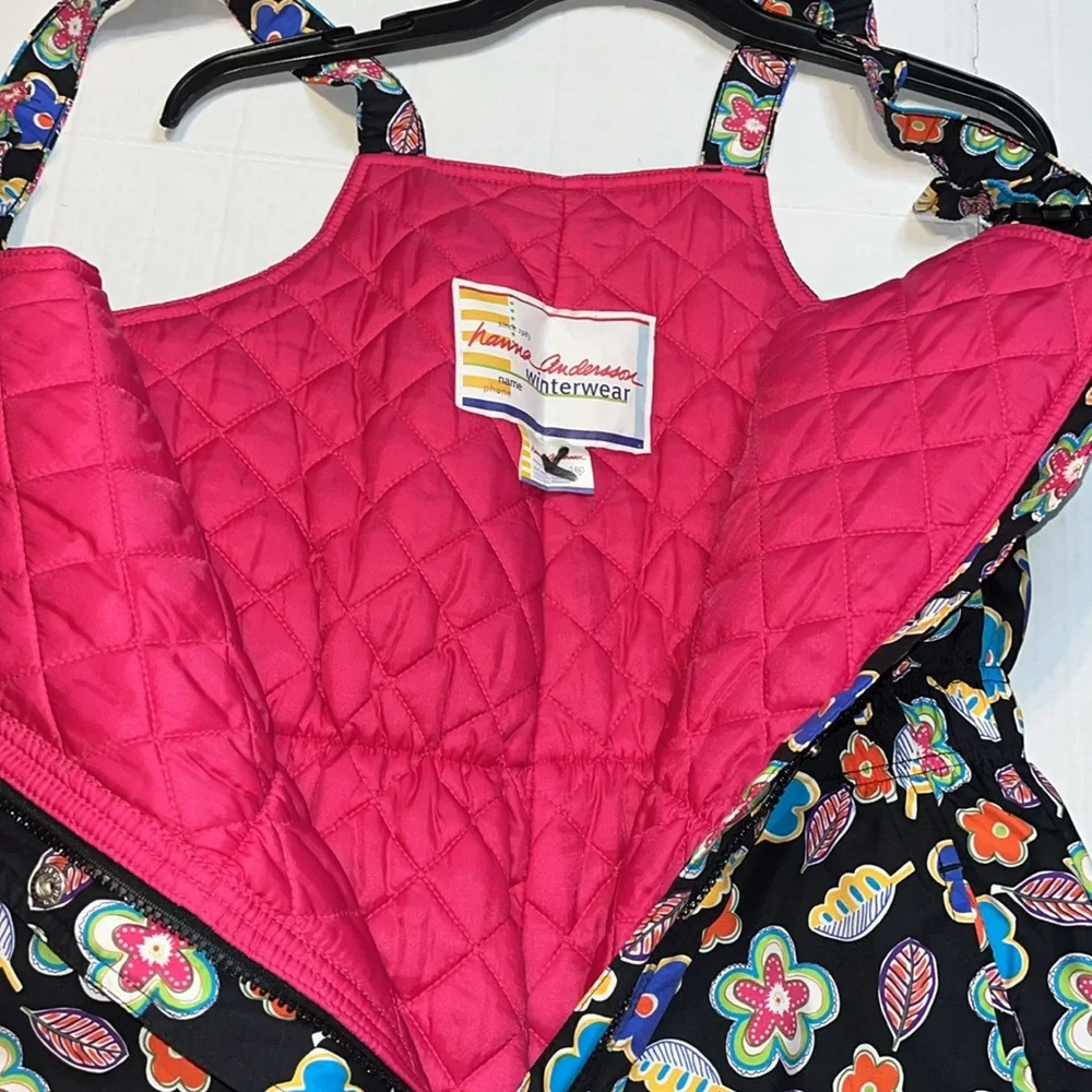 Hanna Andersson-14(160)- Floral Snowsuit - Black and Multicolor bib snow overall
